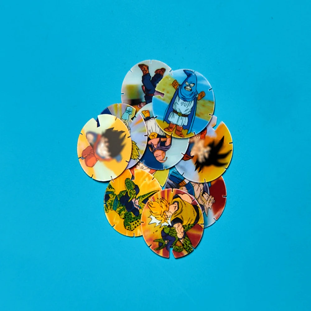 Lote De Tazos Dragon Ball Z Matutano Canecas Coleccion 10pcs Goku Voladores Holo Lenticular Anmie Shooter Jogo Brinquedos Cartão