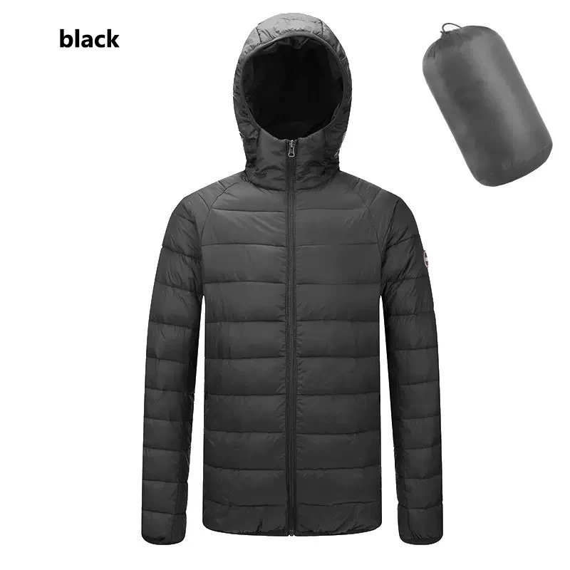 Autumn Winter Men Women Long sleeves Silicone logo With Zipper Front Going Out Lightweight Hooded Down Jacket Warm And Windproof