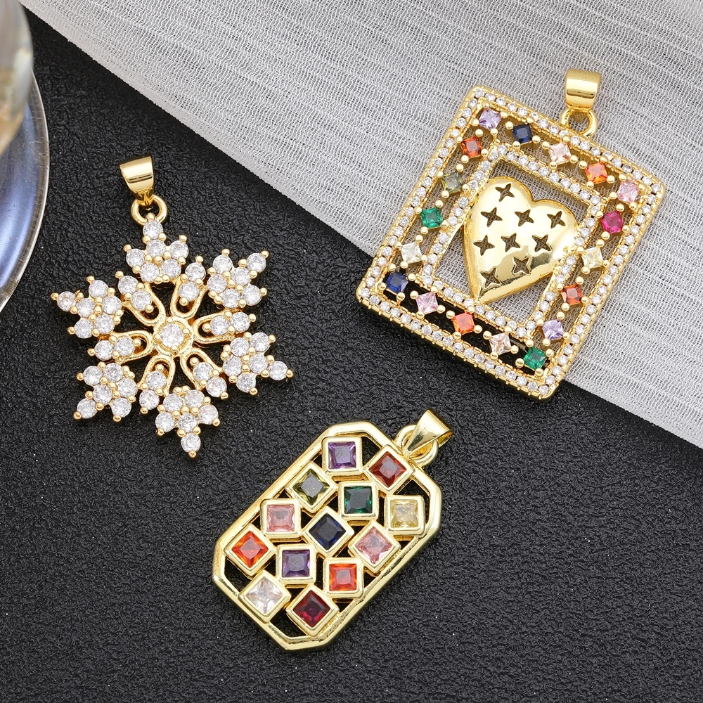 Juya 18K echt vergoldete Regenbogenkristalle Emaille griechischer böser Blick Stern Saint Mary Lächeln Gesicht Stier Liebe Herz Kreuz Charm Zubehör – Detail 4