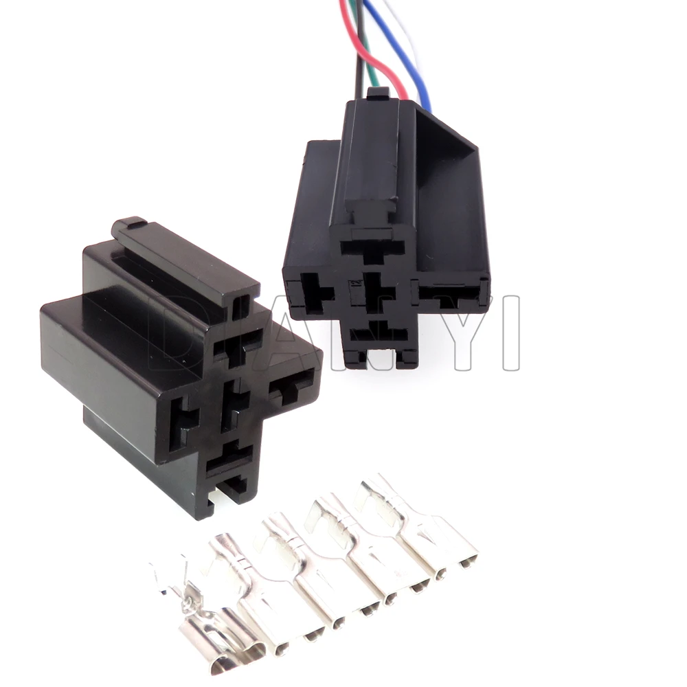 

1 Set 5 Way Starter 6.3 Series Electrical Connectors Car Modification Socket Parts Auto Large Current Relay Cable Sockets