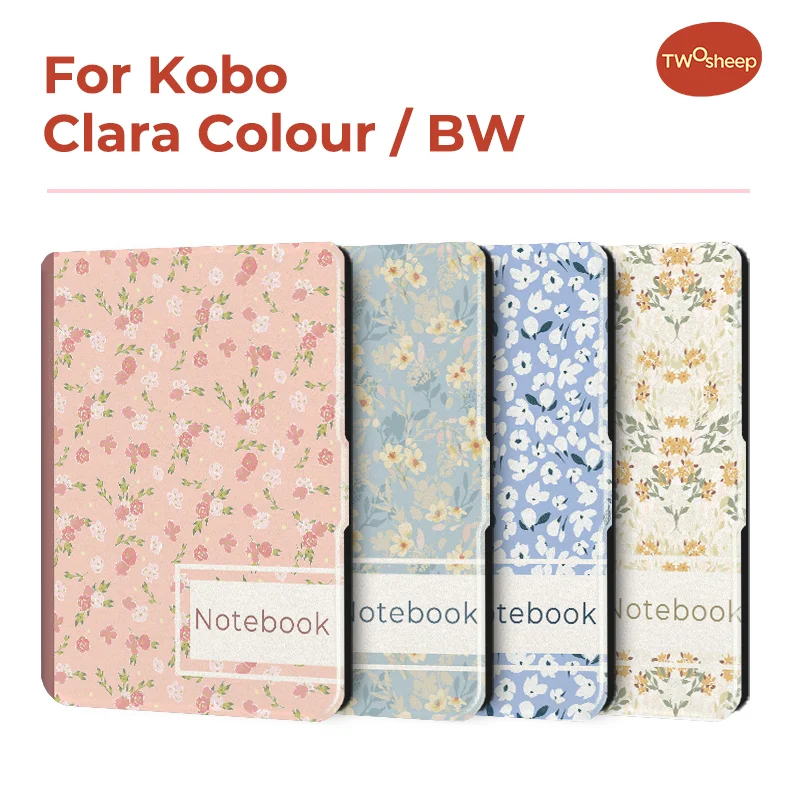 Twosheep For Kobo Clara Colour BW Protective cover 6-inch Auto Sleep Wake function E-book Case with painted patterns