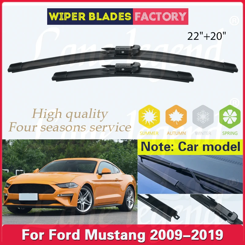 

Front Wiper Blades For Ford Mustang 2009 - 2019 2018 Windshield Windscreen Clean Window Car Rain Brush 22"+20" Car Accessories