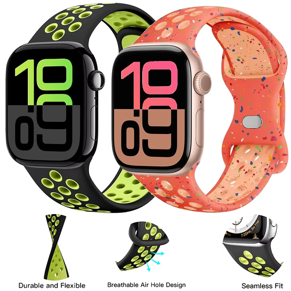 Silicone Strap for Apple Watch Ultra 49mm 10 46mm 42mm 9 8 7 45mm 41mm Exercise Soft Comforrtable  serie 6 5 4 SE 44mm 40mm Band