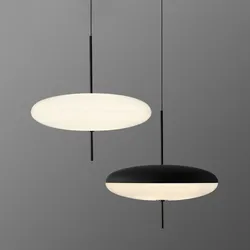 Modern Flying Saucer Luzes Pingente LED Minimalista Preto Branco Pendurado Lâmpadas Restaurante Estudo Salas Quarto Bar Casa Lâmpada