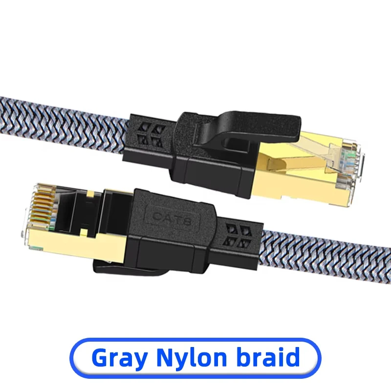 Gaming Flat Nylon Braided Cable RJ45 Network Cable 2000MHz High Speed RJ45 Cable For PS5 Router Smart TV Network Ethernet Cable