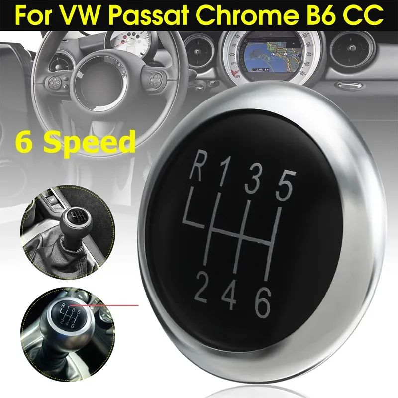 6 Speed Gear Knob Stick Badge Emblem Trim Cap Cover For VW Passat B6 2005-2011 B7 2010-2014 CC 2009-2012 Dropshipping