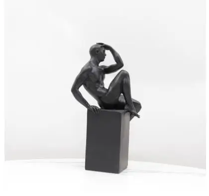 

Black Figure Statue Muscle Man Abstract Character Resins Sculpture Desk Decoration Human Body Crafts Ornaments Modern Home Decor