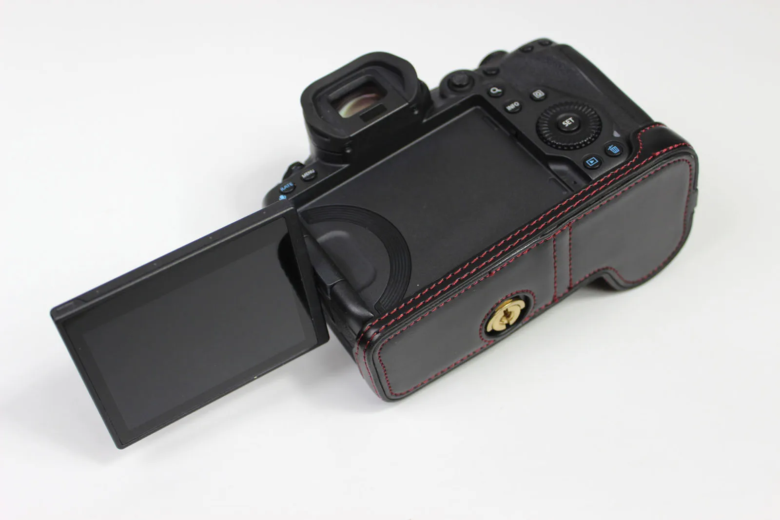 Funda protectora de cuero con agarre para cámara Canon Eos R5 R6 EOSR5 EOSR6