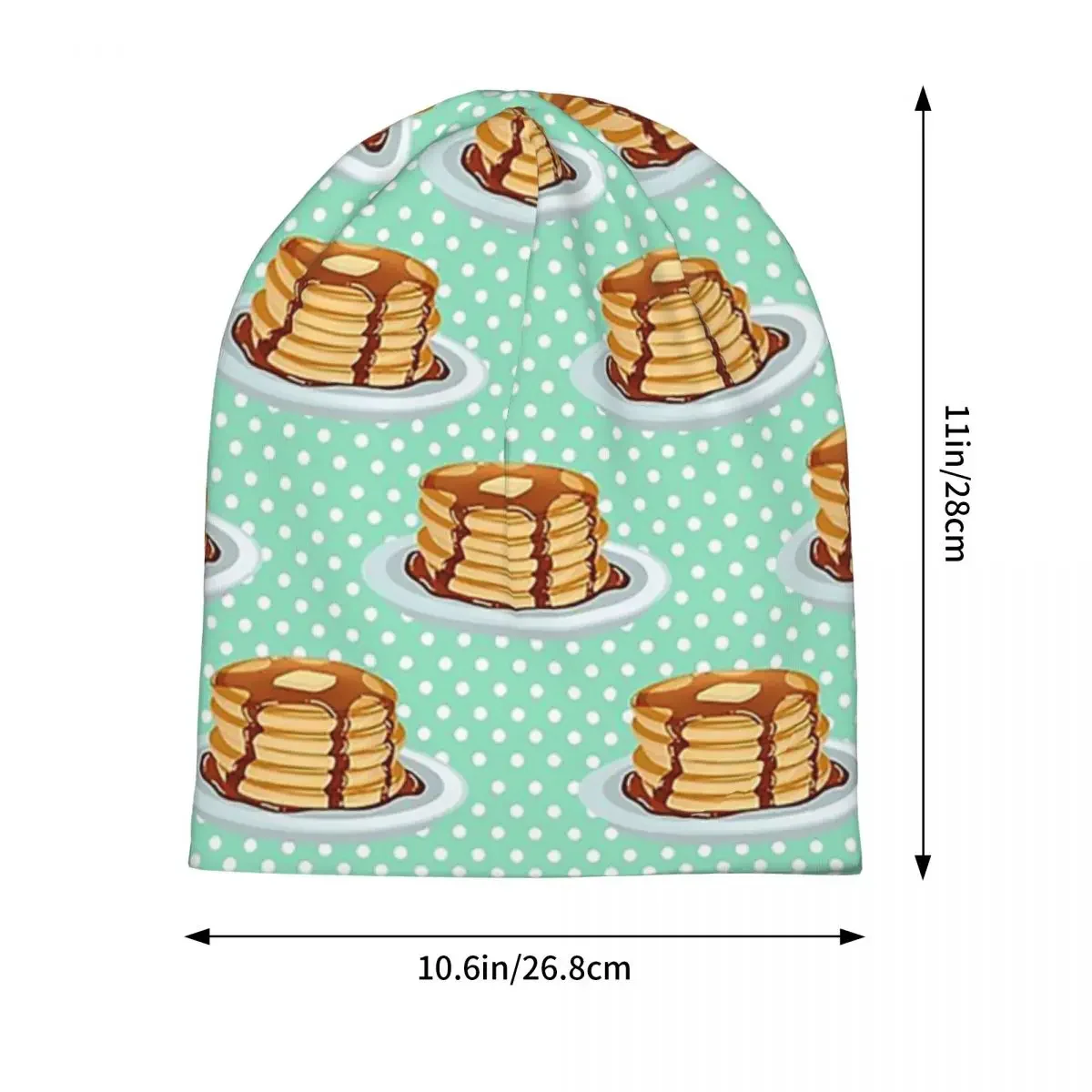 Pancakes With Maple Syrup Pattern Warm Knitted Cap Fashion Bonnet Hat Autumn Winter Outdoor Beanies Hats for Unisex Adult