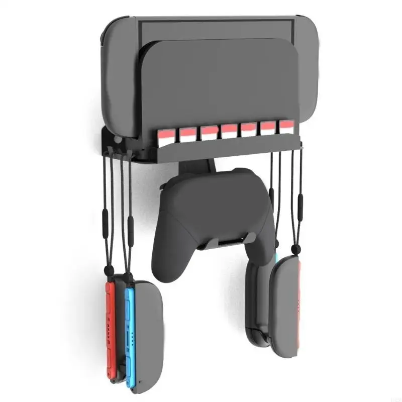 462E Full Metal Gaming Wall Shelf System Holds Gaming Device 7 Cartridges 4 Safe Childproof Storage Solution for NS2