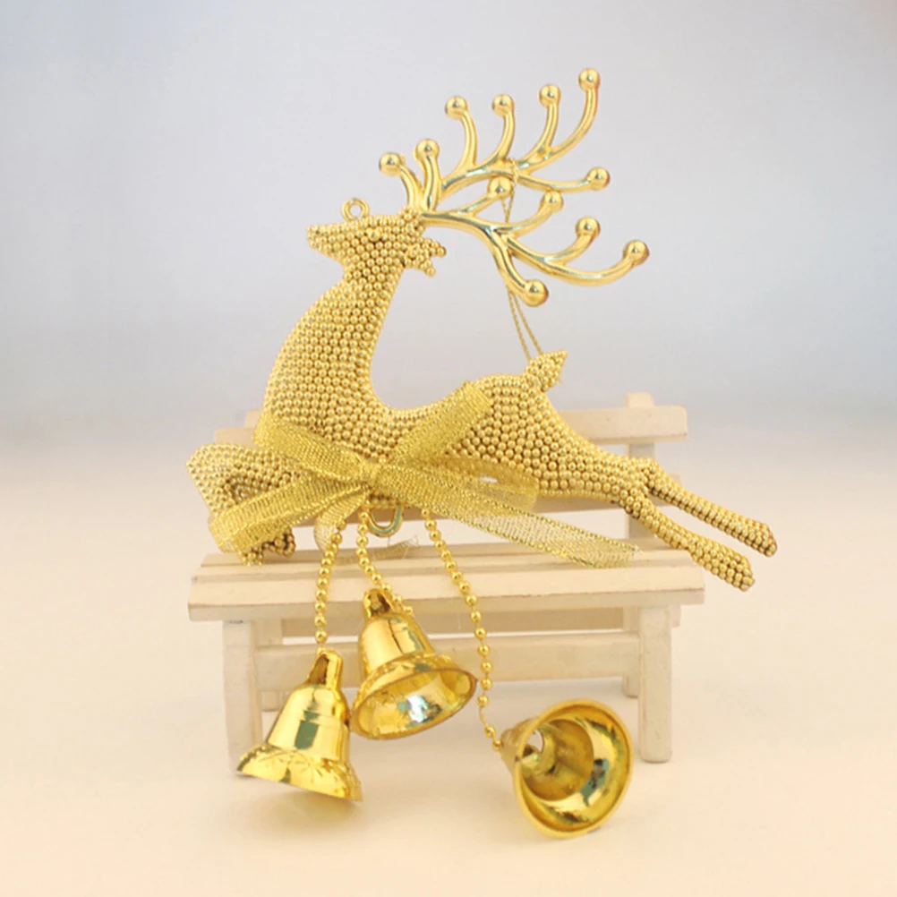 

6 Pcs Jingle Bell Christmas Reindeer Ornament Craft Pendant Ornaments Decorations