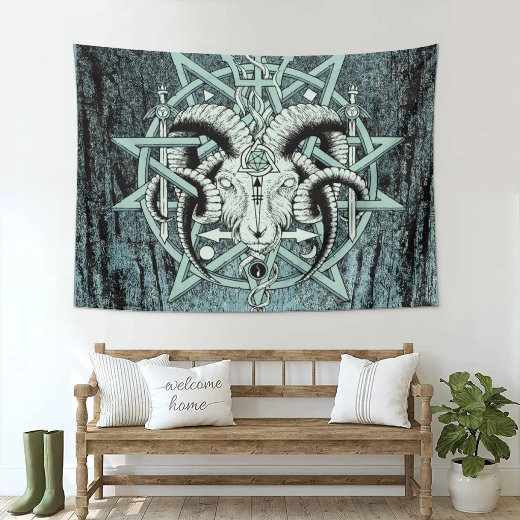 Home Decoration Tapestry Baphomet Tapestry  Wall Art Tapestries Room Decors