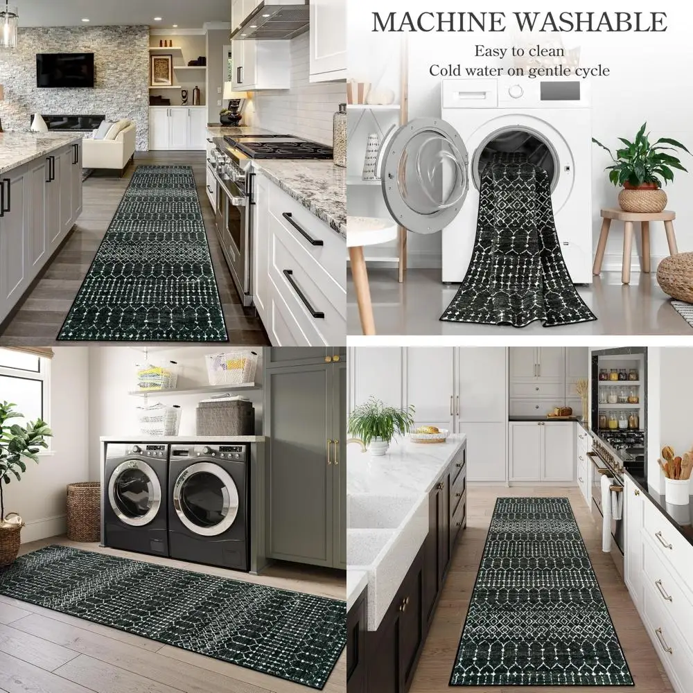 

Lahome Moroccan Runner Rugs for Hallway 2x10, Long Kitchen Rugs Runner Washable Ultra-Thin Non Slip Carpet, Soft Modern Geometri