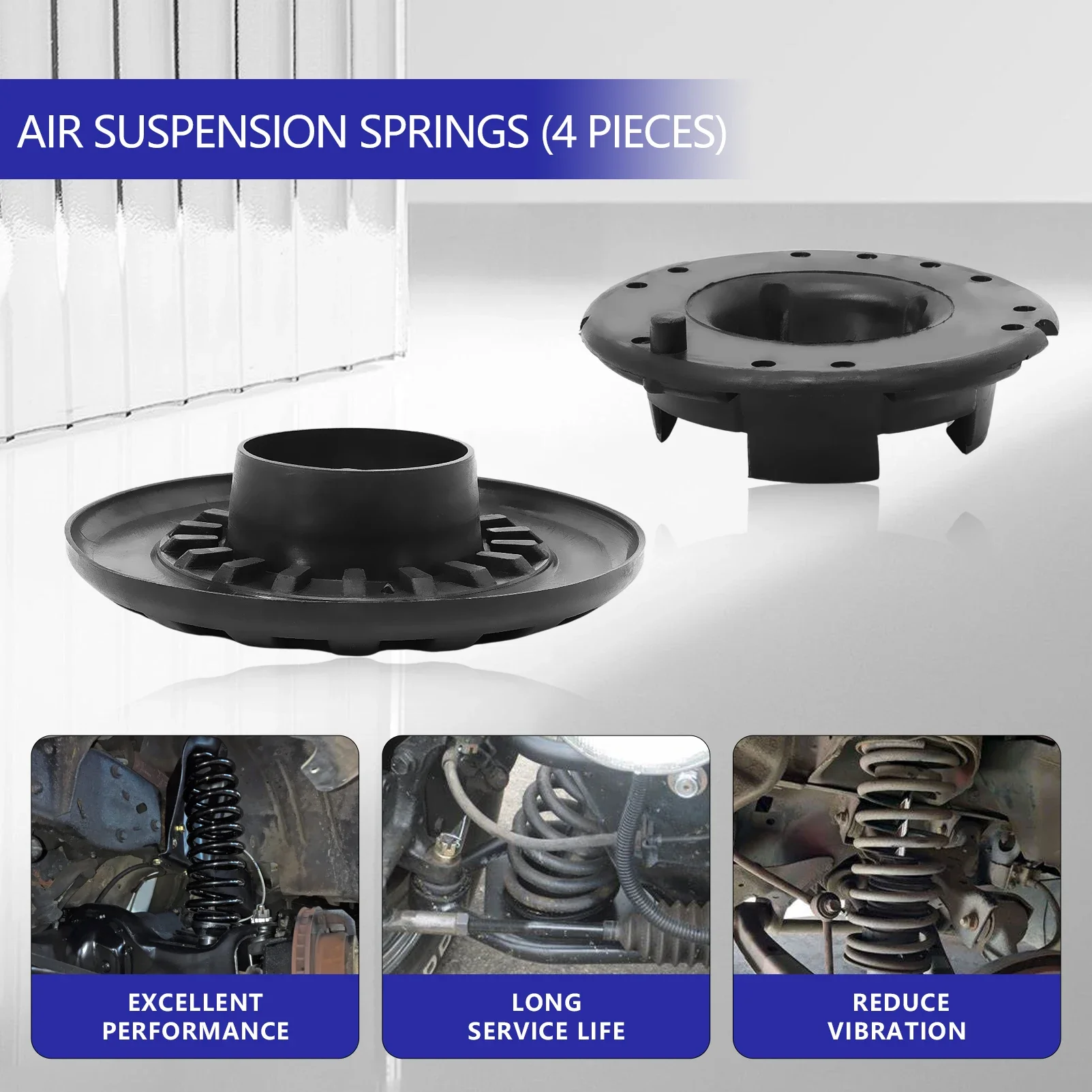 52088346AB 52088402AB 4 PCS Rear Upper/Lower Coil Spring Insulator Kit K160061 K160042 For Jeep Grand Cherokee 1999-2004