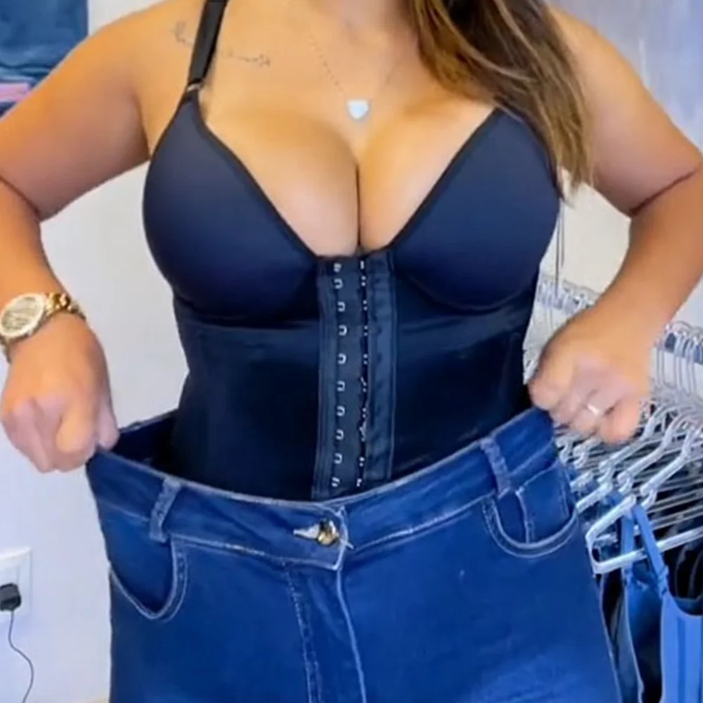 Fajas Women Waist Trainer Vest Tummy Control Body Shaper Slimming Corset Belt Flat Belly Girdles Shapewear With Hook-eyes