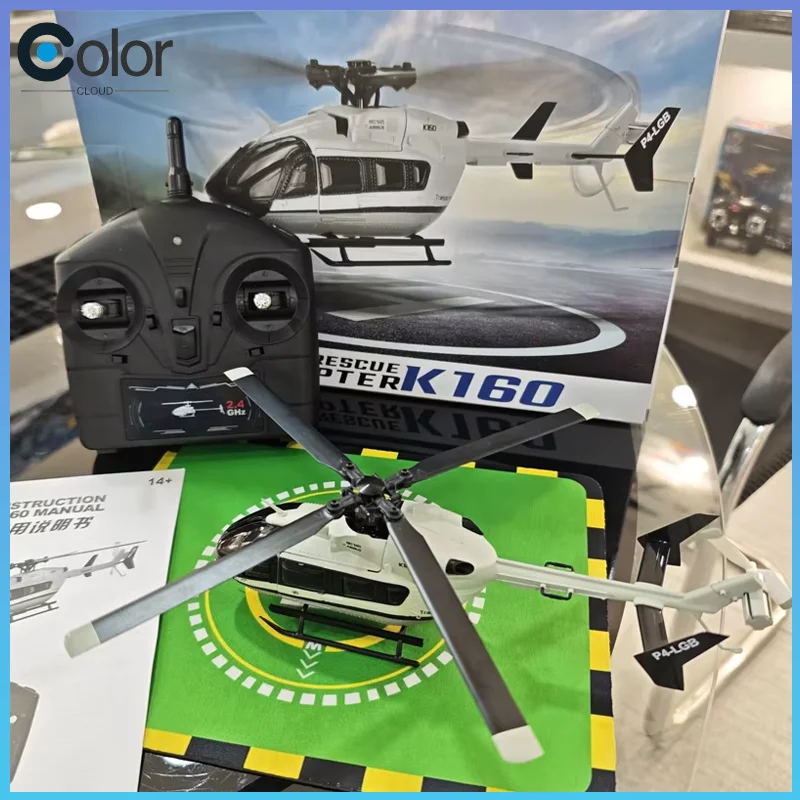 Wltoys K160 Rc helicóptero 2,4g 4 canales 6 ejes Gyro Motor sin escobillas Led Control remoto avión Ec-145 simulación avión de juguete