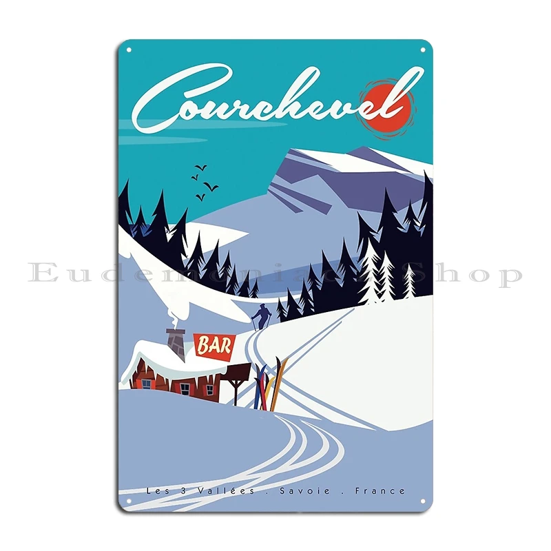 Verbier Mont Fort Poster Metal Sign Club Party Party Wall Decor Vintage Dolomiti Ski Nendaz Tin Sign Poster