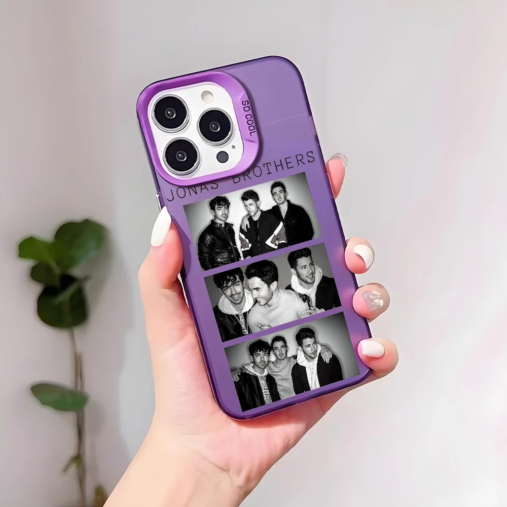 Band J-JONAS B-BROTHERS phone case For iPhone 17 16 15 14 13 12 11 Pro Max Plus Mini IMD Color Silver Shell Cover - view 3