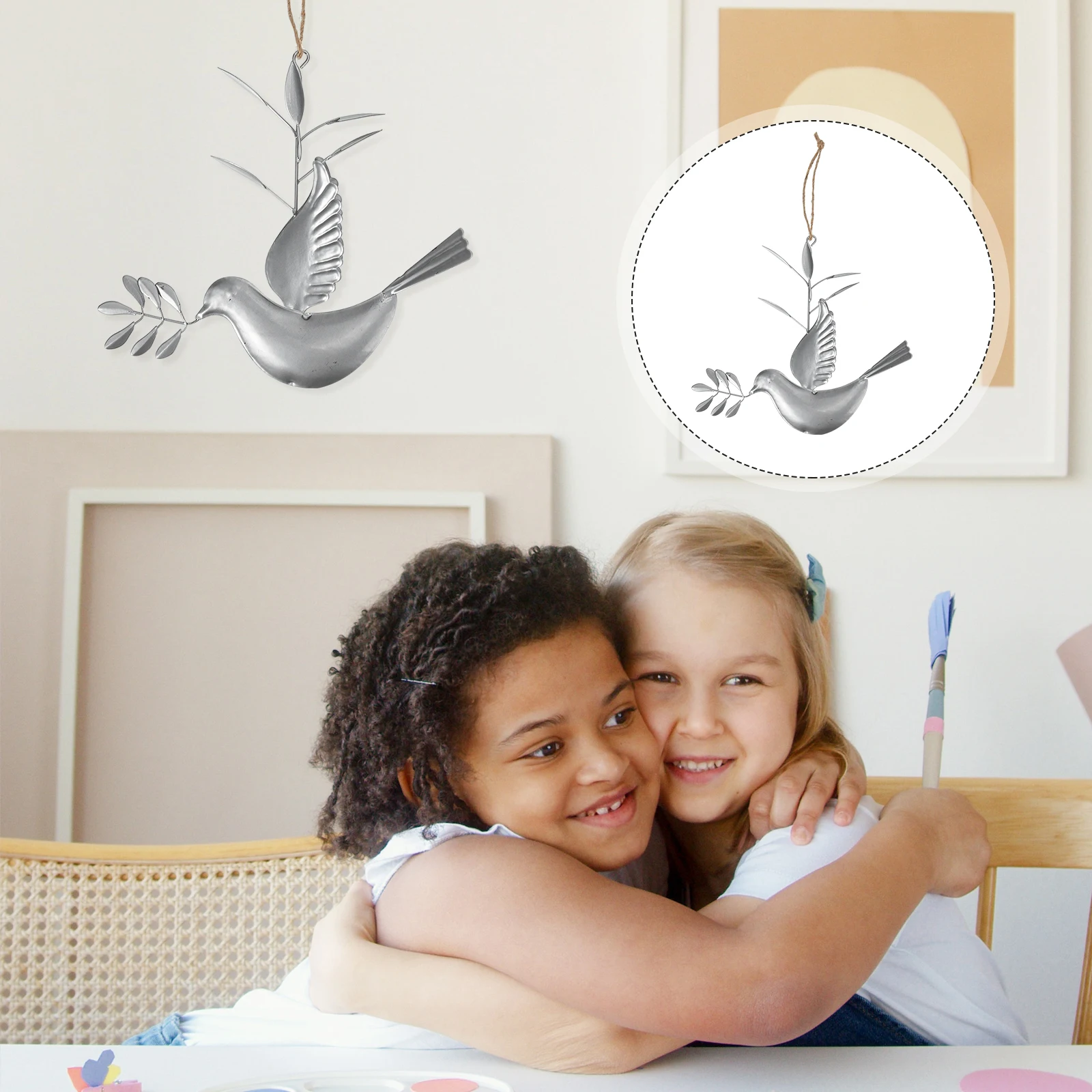 

Creative Hanging Metal Flying Dove Ornament Iron Wall Decor For Living Room Balcony Cabinet Xmas Tree Hanging Bird Decoration