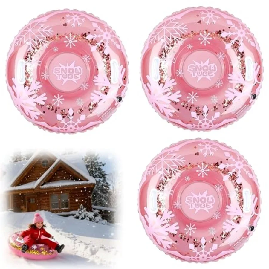 

3 шт. снежные трубы для 36-дюймовых утолщенных сверхмощных надувных сани для снега с ручками и толстым дном, зимняя игрушка для катания на снегу