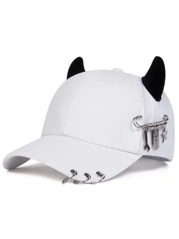 Metal rings, duckbill cap, men's and women's baseball, fashionable hip-hop cap, outdoor street personality