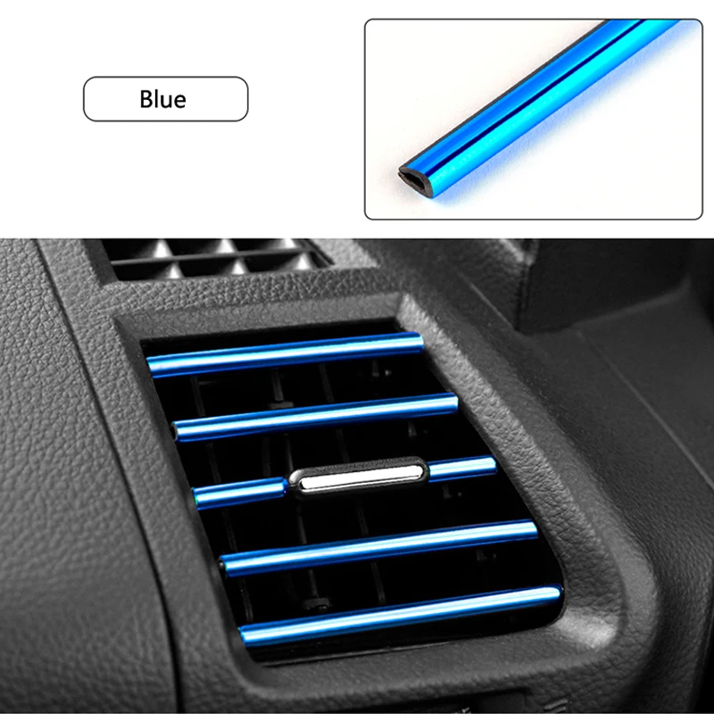 10 Stück Auto-Klimaanlagen-Auslass Dekorative Weiche Streifen Zubehör Auto-Innenraum Gitter Dekorative Streifen Universal U-förmig