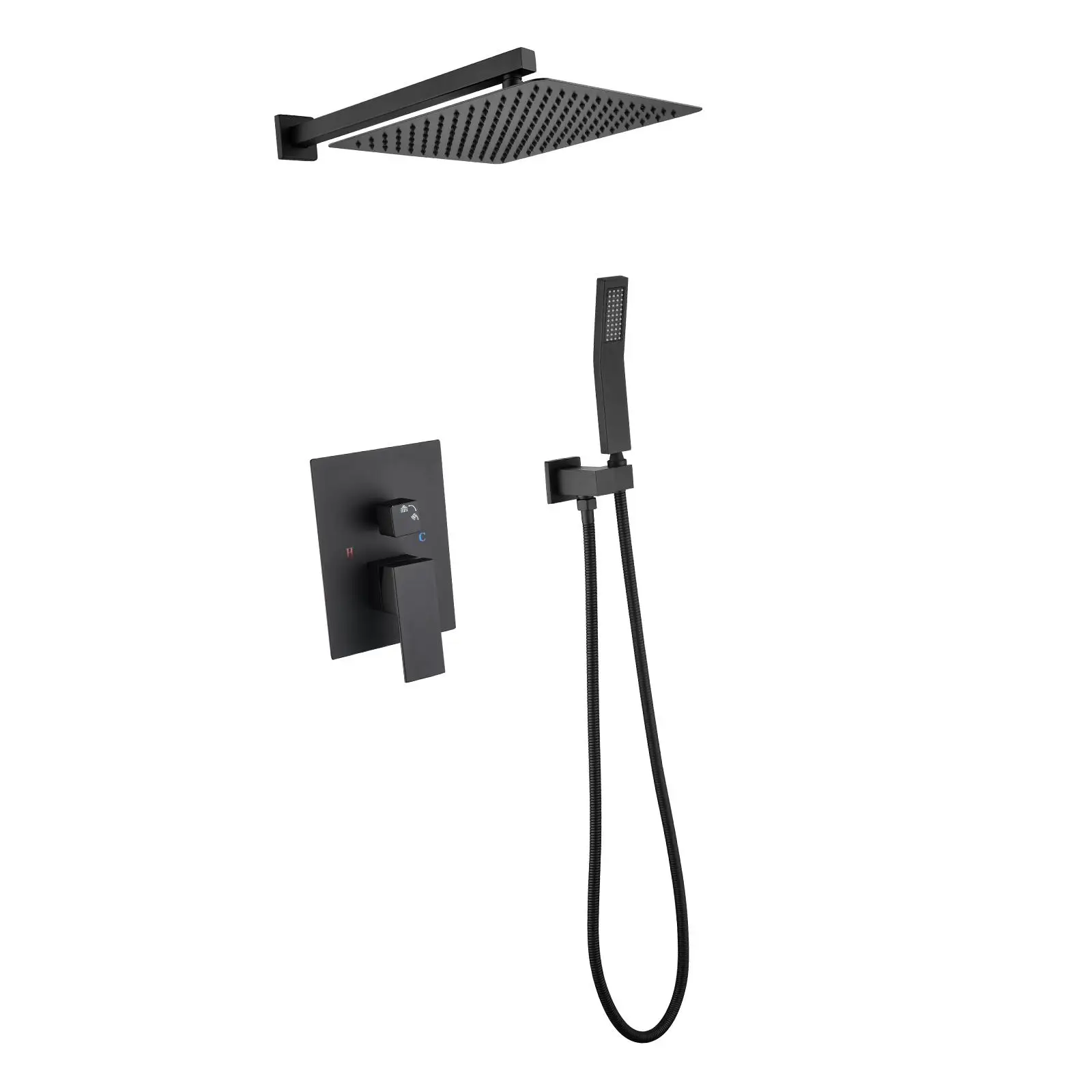 

12" Rain Shower Head System - Wall Mounted, Waterfall Feel, -Resistant, Easy to