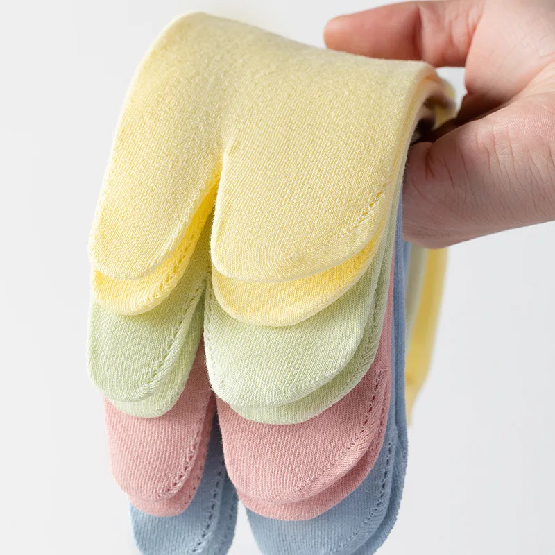 Candy Color Sweet Japanese Two Finger Socks For Women Spring Autumn Breathable Middle Tube Socks Solid 2 Finger Split Toe Socks