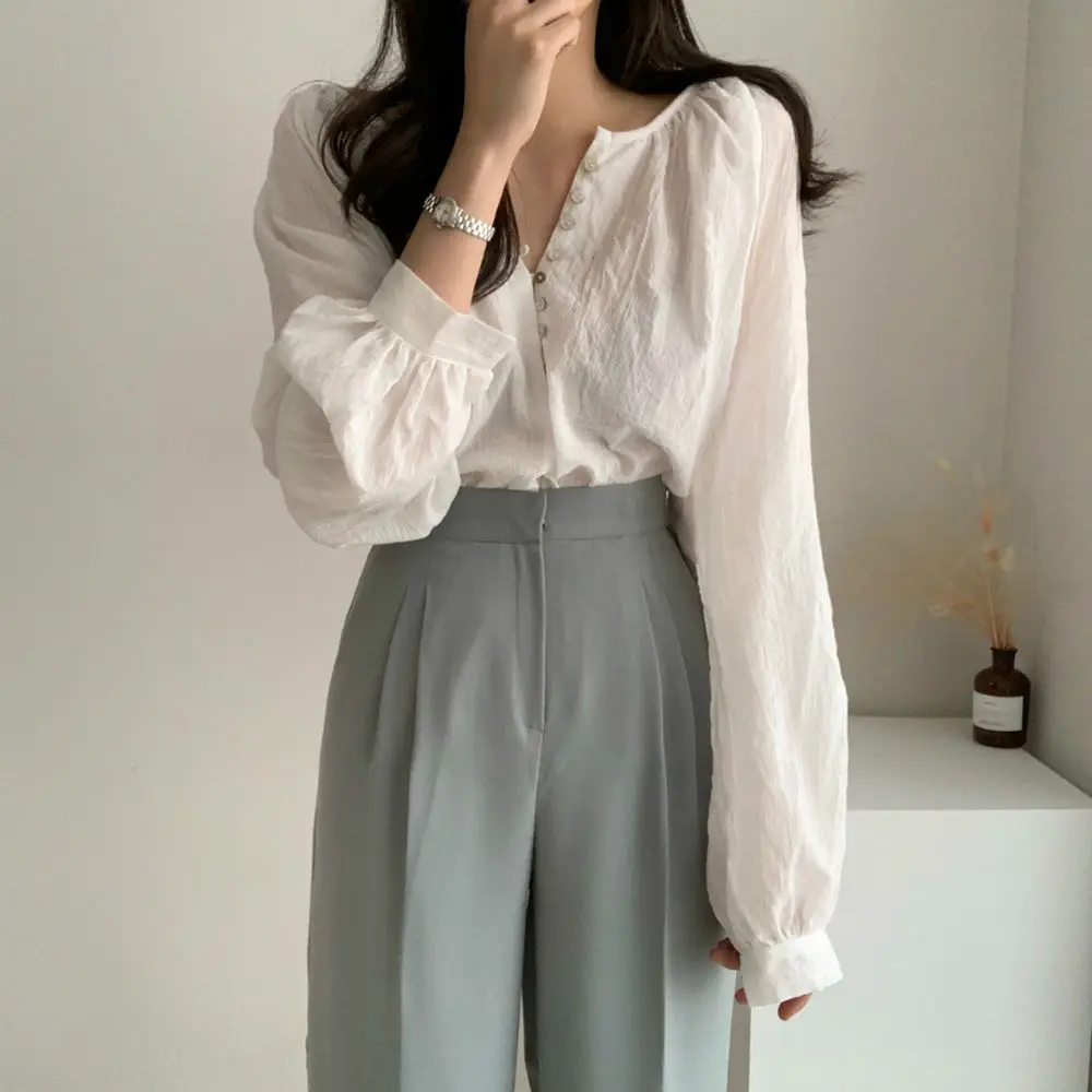New Spring Vintage White Shirt female Oversize Tops Women Long sleeve Girls Blouse Summer New Women Blouses femme Blusas