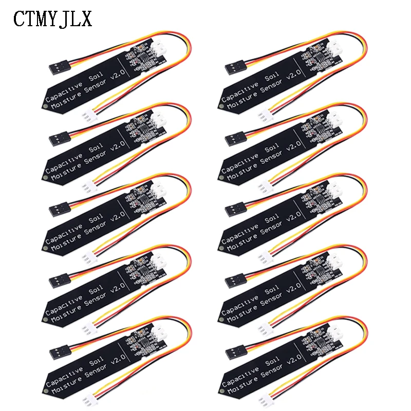 10pcs Capacitive Soil Moisture Sensor Corrosion Resistant For Arduino Moisture Detection Garden Watering DIY Electronic