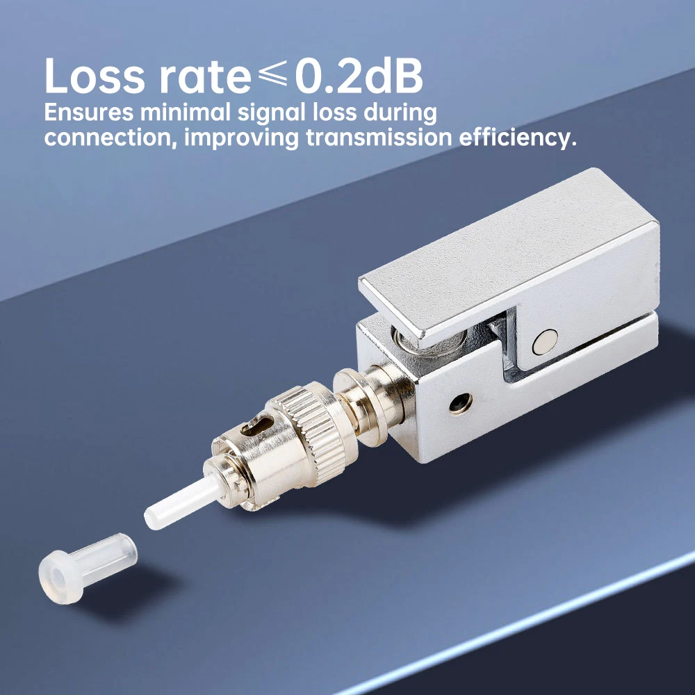 Natalink ST Bare Fiber Optic Adapter Simplex Fiber Connector for FTTH Red Light Pen Optical Power Meter OTDR ST Square Coupler