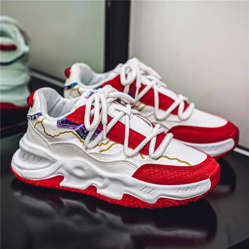 Round Foot Key Height Basket Running Woven Sneakers 46 Size Shoes For Men Summer Sport Hospitality Foot-wear Outside view 5