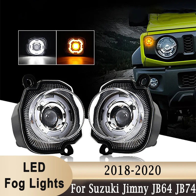 

LED Turn Signal Light Headlight Corner Driving Fog Light DRL For Suzuki Jimny JB64 JB74 2018-2020 White Light + Amber Light