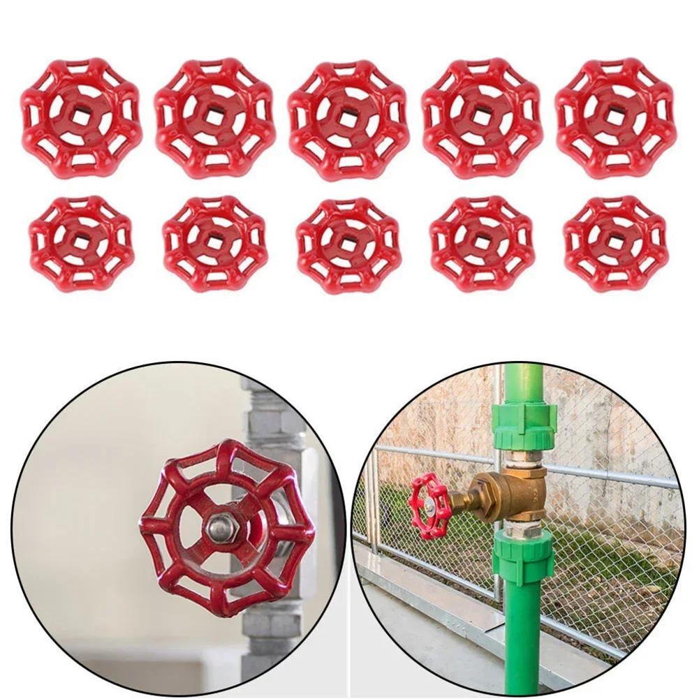 10pcs Metal Hose Bib Replacement Handle Globe Valve Handwheel Round Home Hardware Accessories 6x6cm/7x7cm