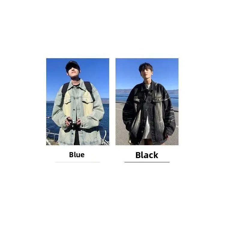 

American Sle Loose Men's Jaet Hipster Trendy Spring Autumn High Street Harajuku Korean Version Faionable Outerwear