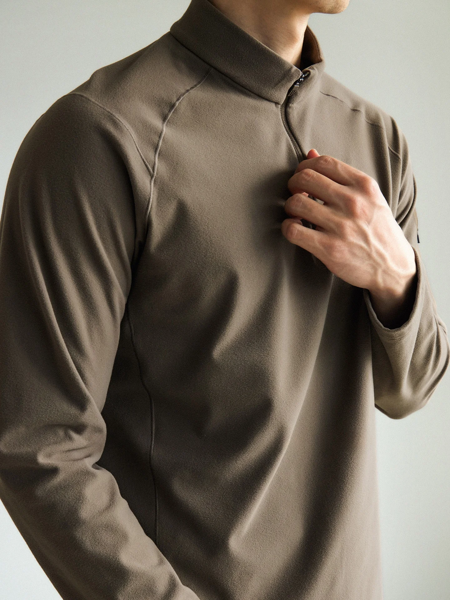 Brown Casual Collar Men's Jacket 2026 Autumn New Style Advanced American Sports Coat Lightweight Maturity Fashion Long Sleeve