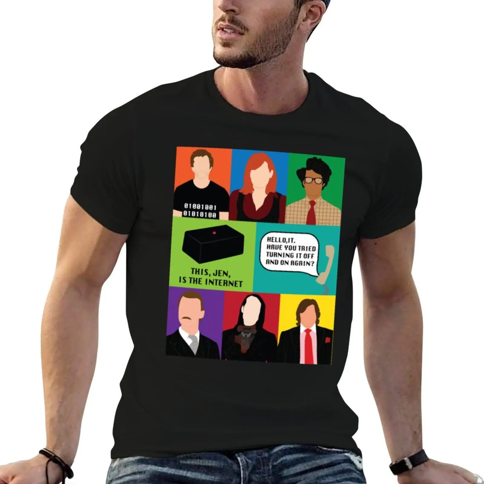 The It Crowd Funny T-Shirt essential t shirt t shirt for man black cotton t-shirt plain for man package T-shirt