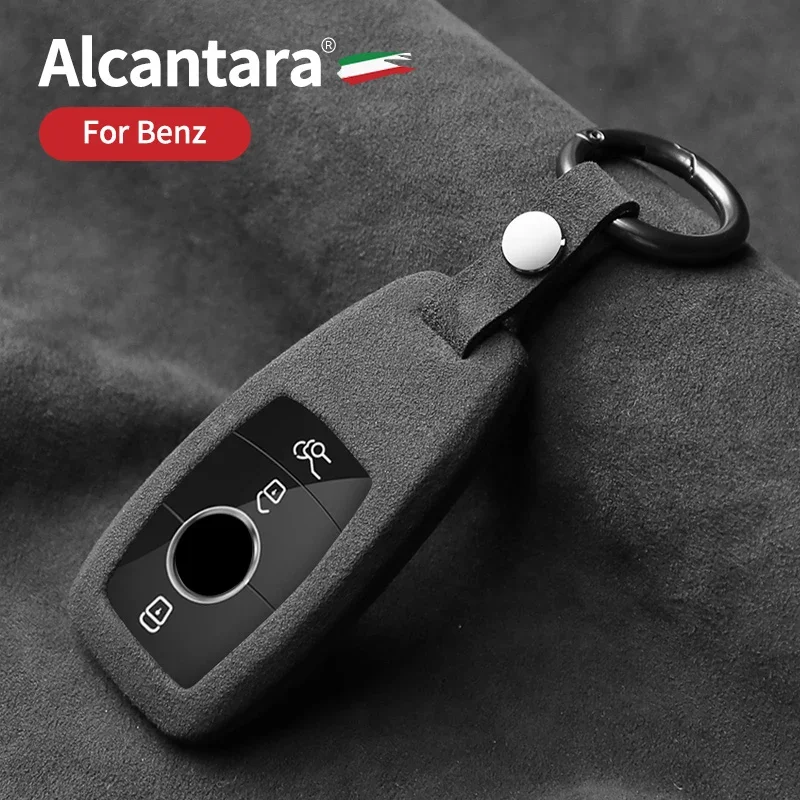 Alcantara High-quality Car Key Case Bag For Mercedes Benz AMG W176 W203 W204 W205 W211 W212 CLA A C E Class Accessories