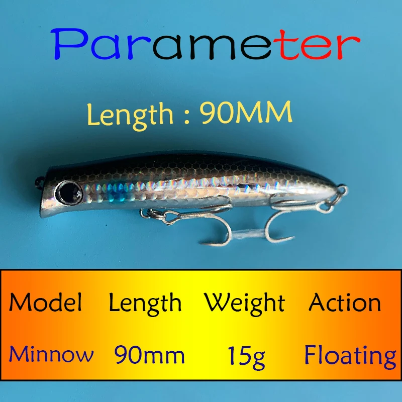 Testar Fishing Lure 90mm15g Floating Long Casting Wobbler Lipless Minnow Artificial Topwater Hard Bait for Pike Seabass Pesca