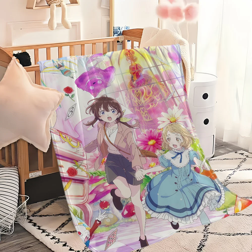anime cartoon cute d-Dive in w-Wonderland Flannel warm soft plush blanket sofa living room hogar office bedroom travel gift home