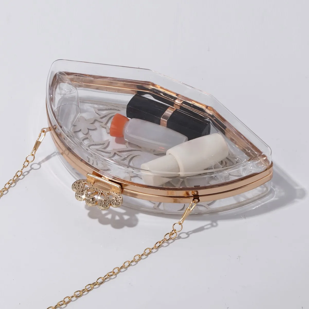 

Новая модная акриловая сумка для ужина, прозрачная женская сумка с веером ape, китайская сумка через границу, весна 2025 г.