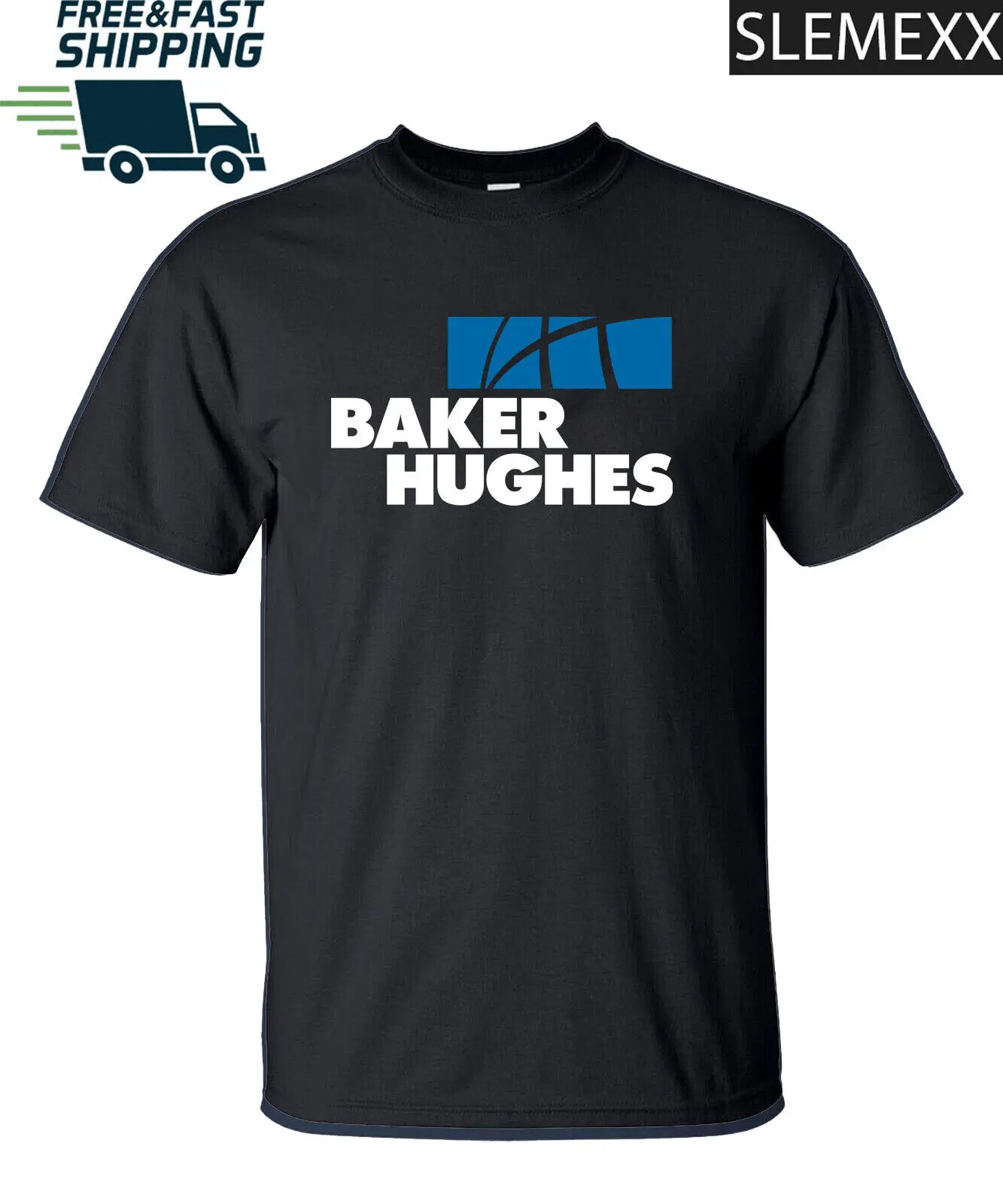 New Baker_Hughes men's logo T-shirt USA Size S-5XL American Funny USA