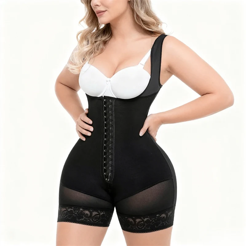 

Faja комбинезон без рукавов с открытой грудью, корректирующее белье с высокой компрессией, пояса с грудью, подтягивающее нижнее белье для похудения, формирователь тела