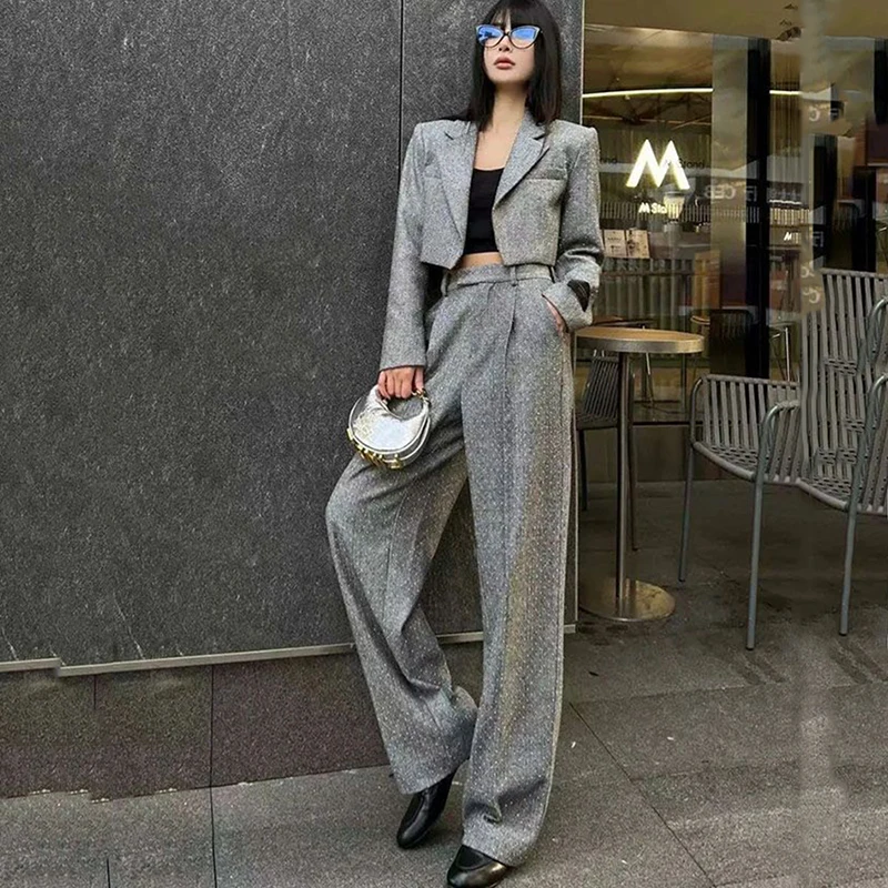 Office Ladies Two Piece Set Women Long Sleeve Jacket Coat Pant Suits Fashion Casual 2 Piece Sets Women Outfit Conjunto Femininos