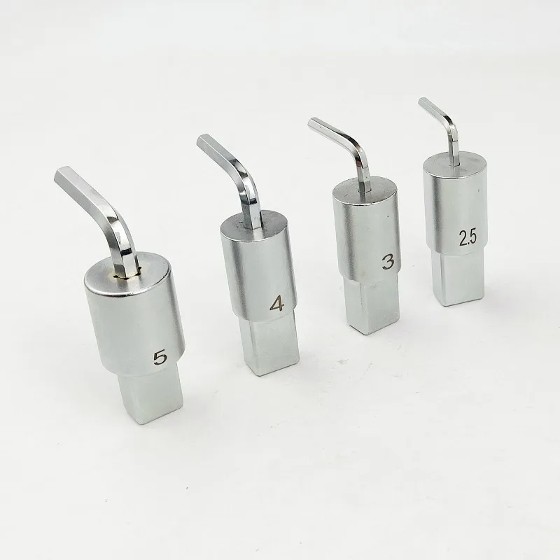 Special wrench for narrow spaces, square head, 90-degree twist, 9X12  hexagon socket connection.