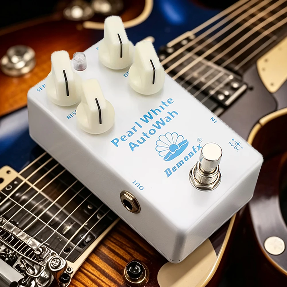 Demonfx Guitar Effect Pedal Pearl White Auto Wah Effect Handmade Wah Pedal with Plug-in Components