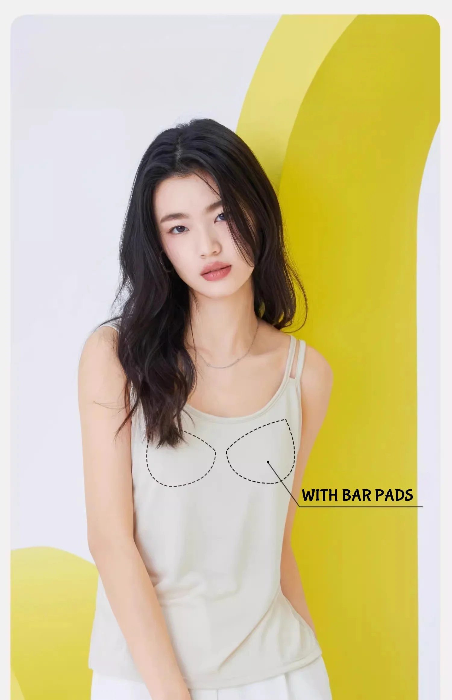 

Camisole Undershirt Women's Inner with Chest Pad One-piece Bustier Beauty Back Loose Bottom Homewear Tops