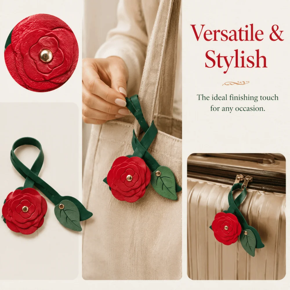 Geprägter Leder-Taschenanhänger Klassisches Design Vielseitiges Handtaschen-Ornament Feine Geprägte Verarbeitung Premium-Leder – Detail 6