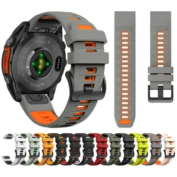 Two-Tone Sports Silicone Strap For Garmin Fenix 8 E 7 Pro 47mm/MARQ 2/Forerunner 965 955 945/Descent G1 QuickFit Band Bracelet