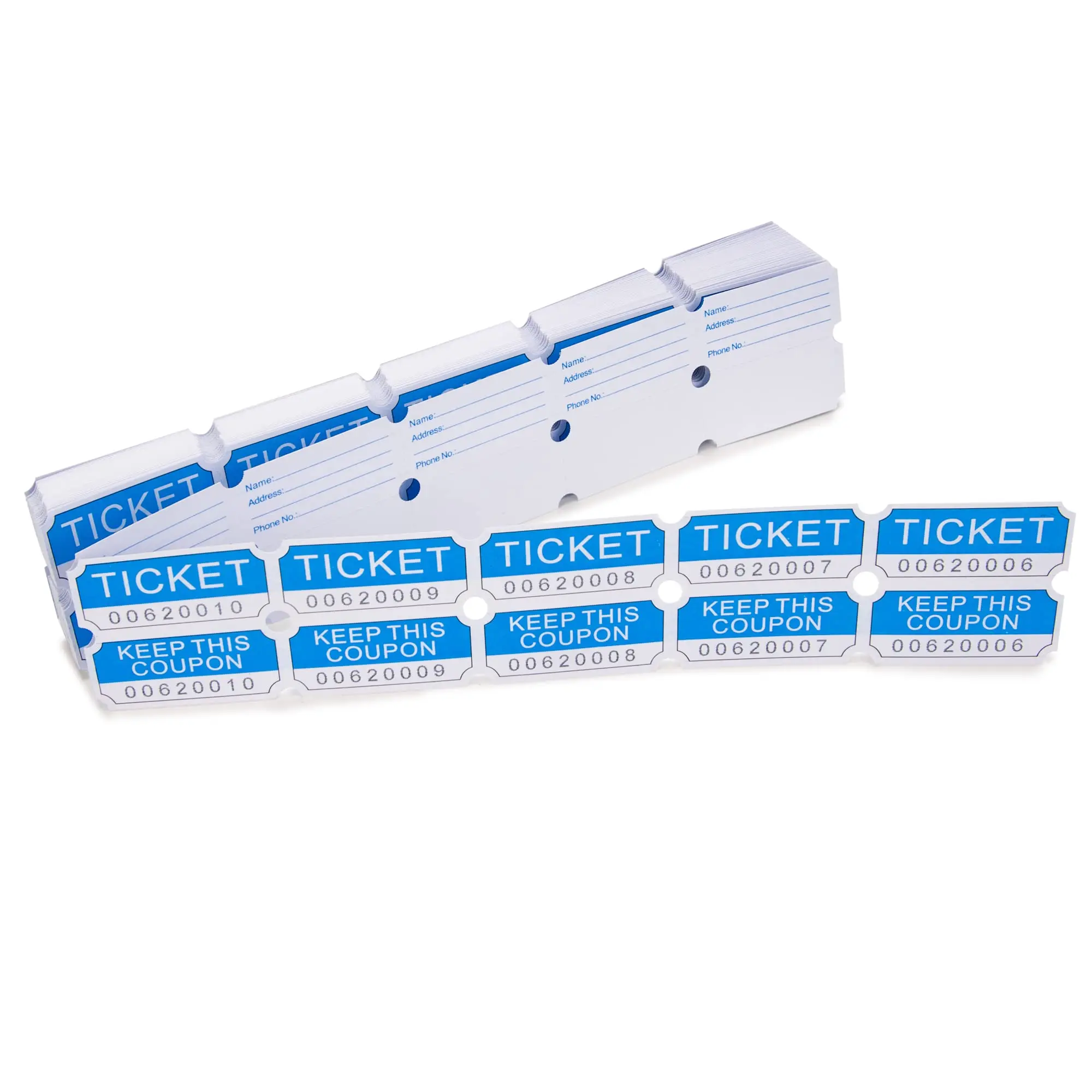 NATURALABEL Raffle Tickets, 50/50 Raffle Tickets, Double Tickets for Festivals, Carnivals, School Events, Baby Showers